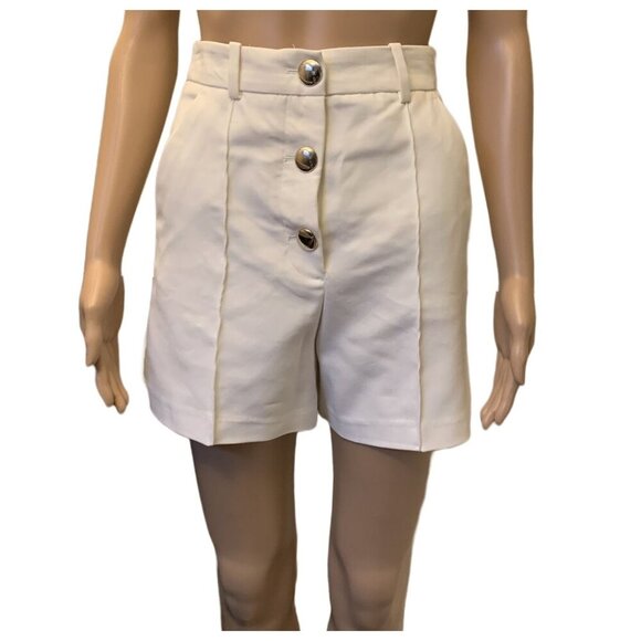 Zara Women's Shorts Size XS Button Closure Cotton Blend Belt Loops Pockets NWT - Picture 1 of 12